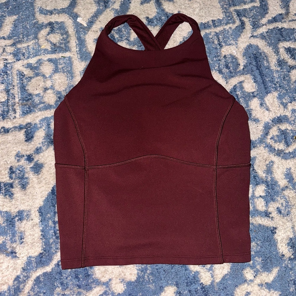 maroon high neck lululemon top